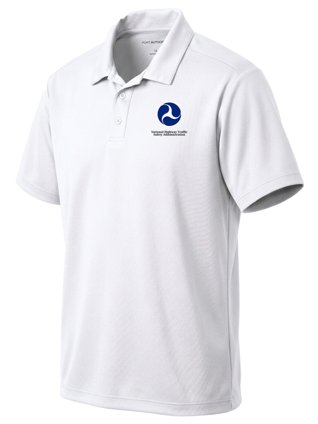 National Highway Traffic Safety Administration (NHTSA) Men's Dri Fit Polo  White government employee uniform shirt