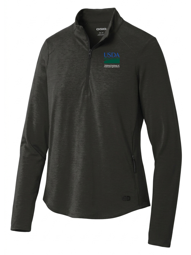 National Institute of Food and Agriculture (NIFA) Women's Motion 1/4 Zip  Black government employee uniform shirt