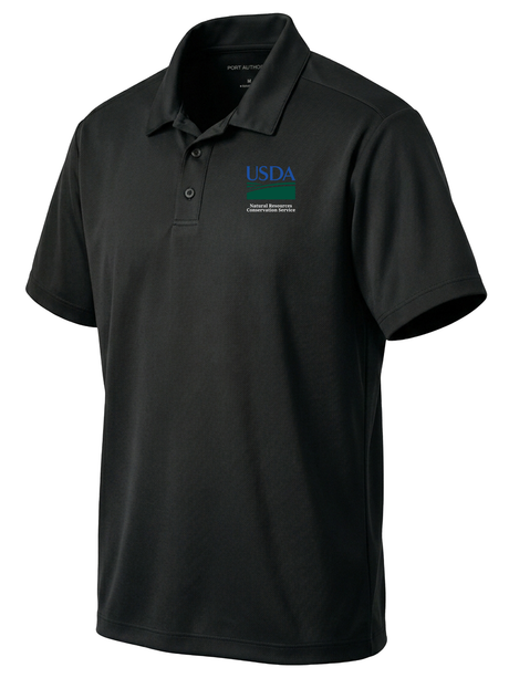 Natural Resources Conservation Service (NRCS) Men's Dri Fit Polo  Black government employee uniform shirt