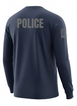Navy Blue Police Men's Shirt - Long Sleeve (Gray)