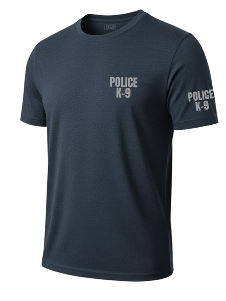 Navy Blue Police K-9 Men's Shirt - Short Sleeve (Gray) - Front Police Sheriff Uniform
