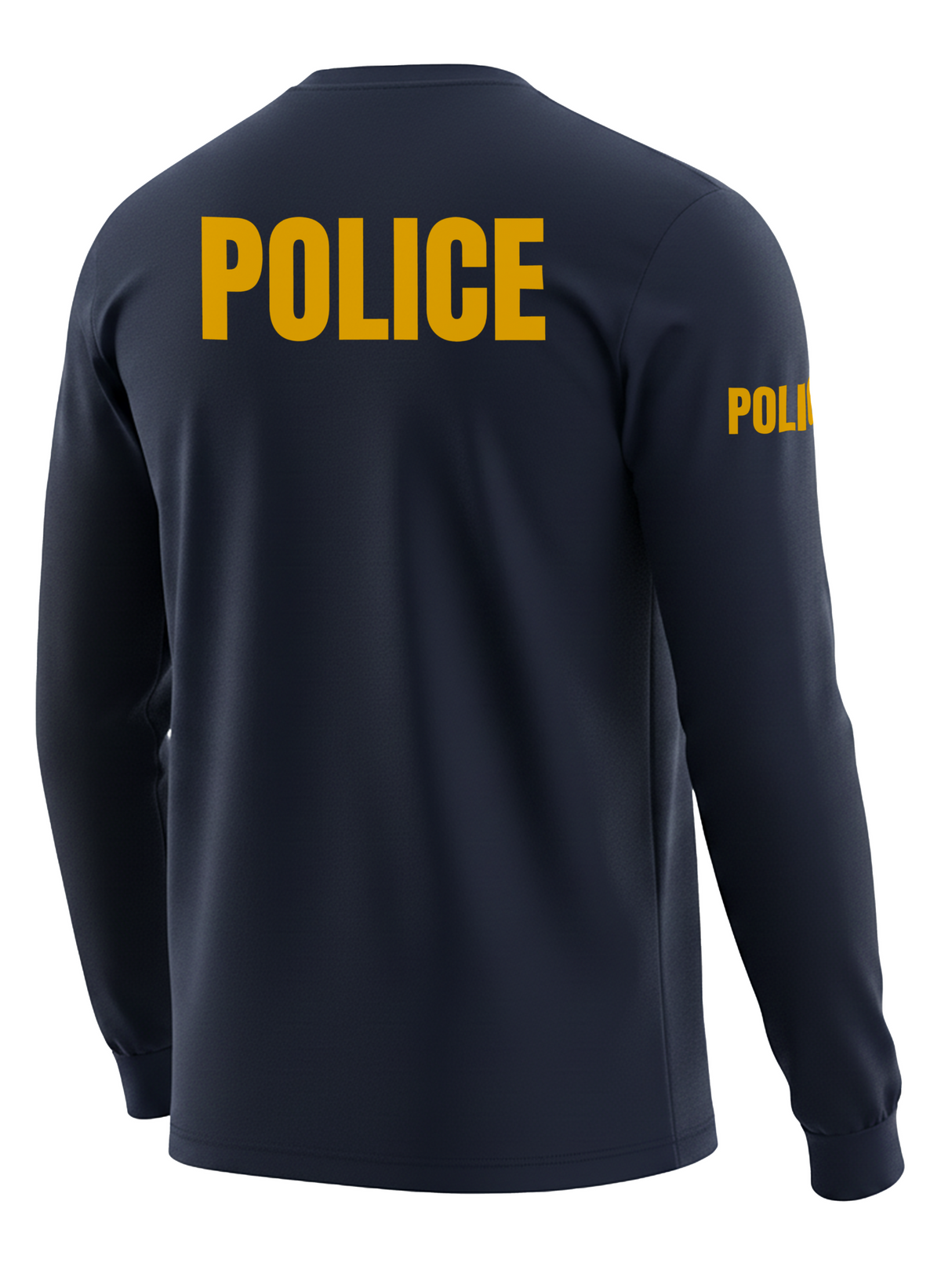 Navy Blue Police Men's Shirt - Long Sleeve (Golden Yellow)