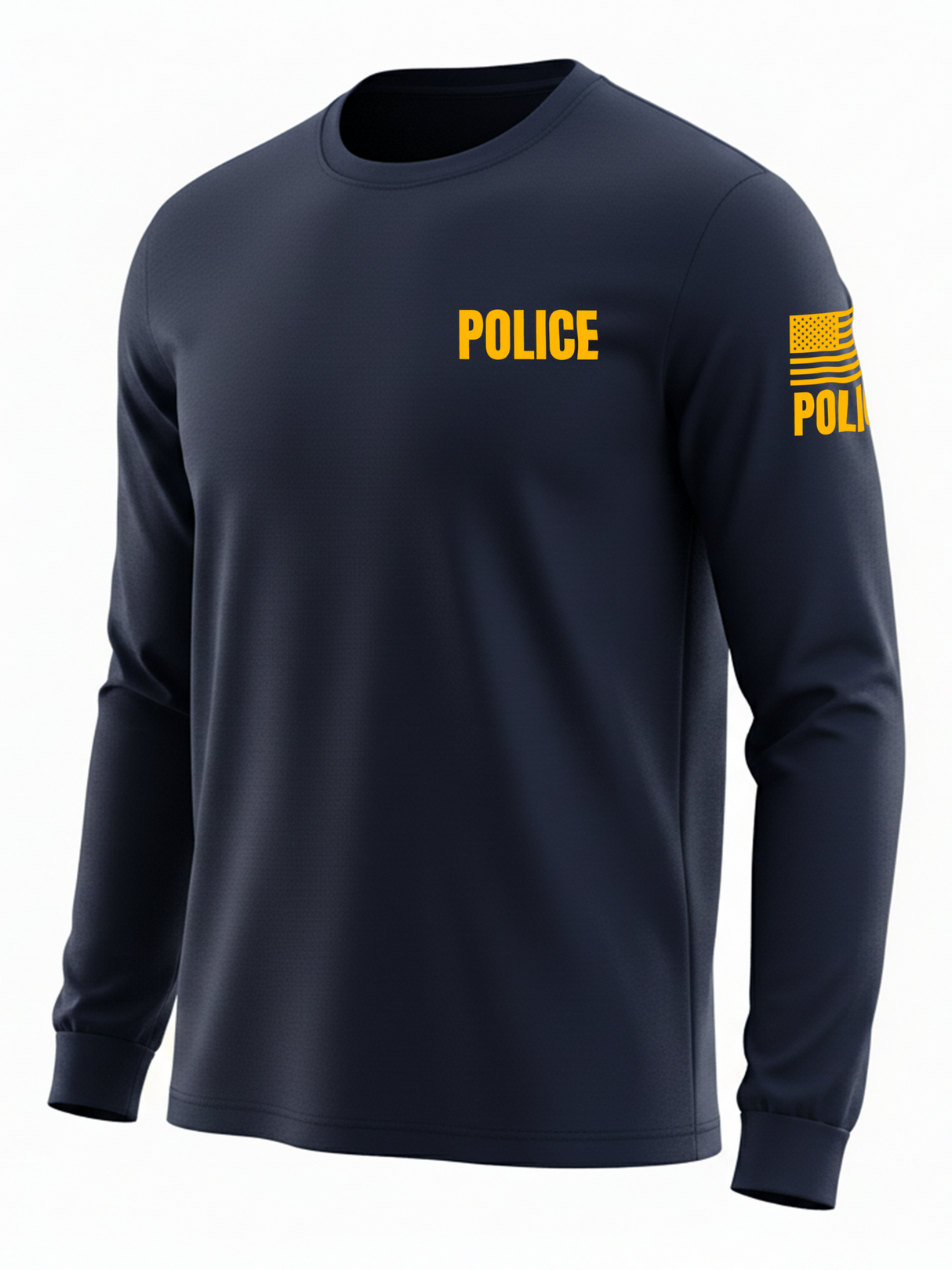 Navy Blue Police Men's Shirt - Long Sleeve (Golden Yellow)1