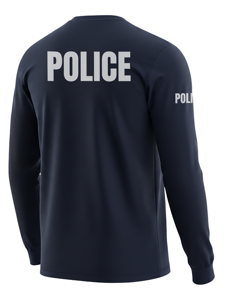 Navy Blue Police Men's Shirt - Long Sleeve (Gray)