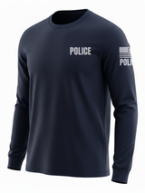 Navy Blue Police Men's Shirt - Long Sleeve (Gray)1