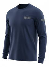 Navy Blue Police Men's Shirt - Long Sleeve (Gray)