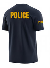 Navy Blue Police Men's Shirt - Short Sleeve (Golden Yellow)