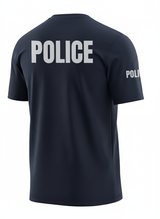 Navy Blue Police Men's Shirt - Short Sleeve (Gray)