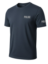 Navy Blue Police Men's Shirt - Short Sleeve (Gray)