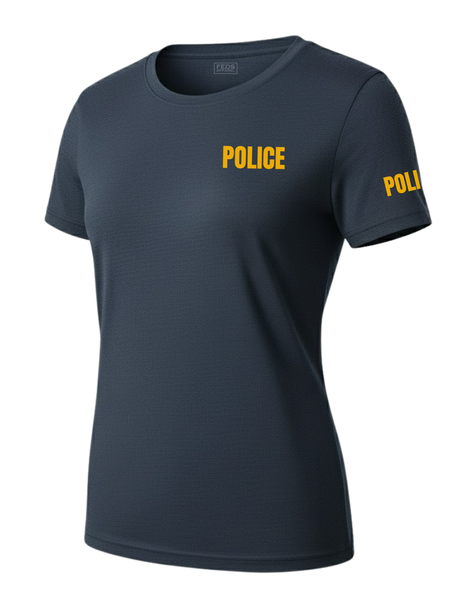 Navy Blue Police Women's Shirt - Short Sleeve (Golden Yellow)