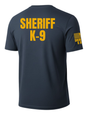 Navy Blue Sheriff K-9 Men's Shirt - Short Sleeve (Golden Yellow) - Back