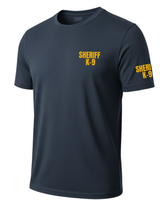 Navy Blue Sheriff K-9 Men's Shirt - Short Sleeve (Golden Yellow) - Front Police Sheriff Uniform