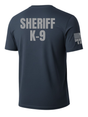 Navy Blue Sheriff K-9 Men's Shirt - Short Sleeve (Gray) - Back Police Sheriff Uniform