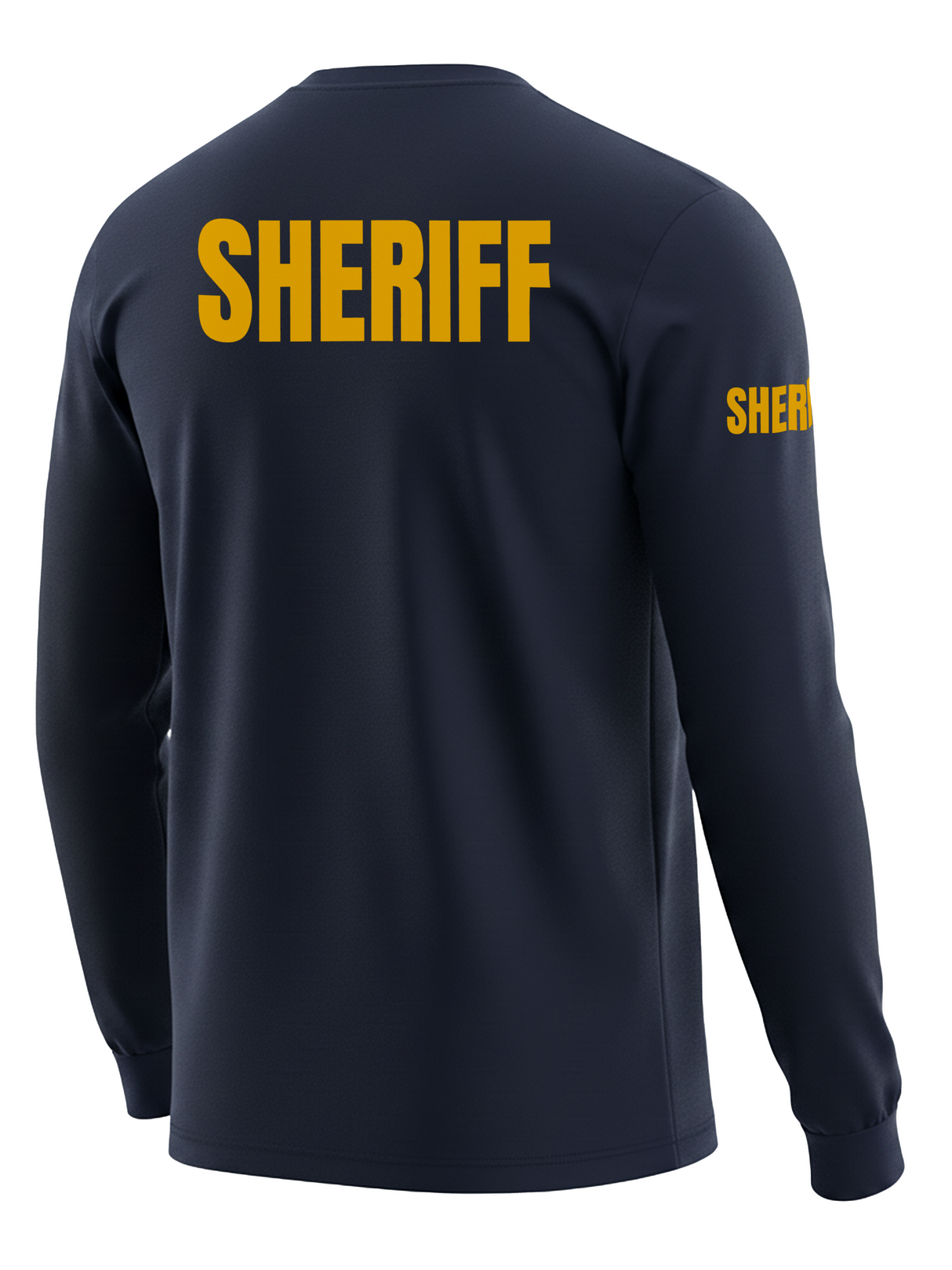 Navy Blue Sheriff Men's Shirt - Long Sleeve (Golden Yellow)