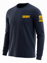 Navy Blue Sheriff Men's Shirt - Long Sleeve (Golden Yellow)1