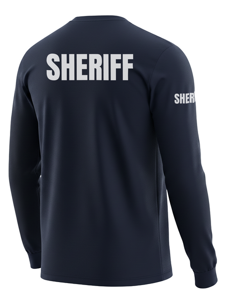 Navy Blue Sheriff Men's Shirt - Long Sleeve (Gray)