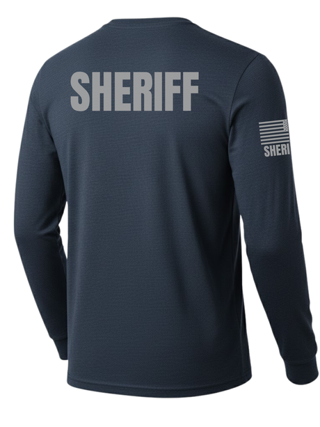 Navy Blue Sheriff Men's Shirt - Long Sleeve (Gray)