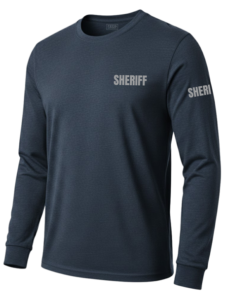 Navy Blue Sheriff Men's Shirt - Long Sleeve (Gray)