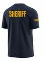 Navy Blue Sheriff Men's Shirt - Short Sleeve (Golden Yellow)