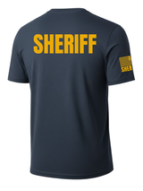 Navy Blue Sheriff Men's Shirt - Short Sleeve (Golden Yellow)