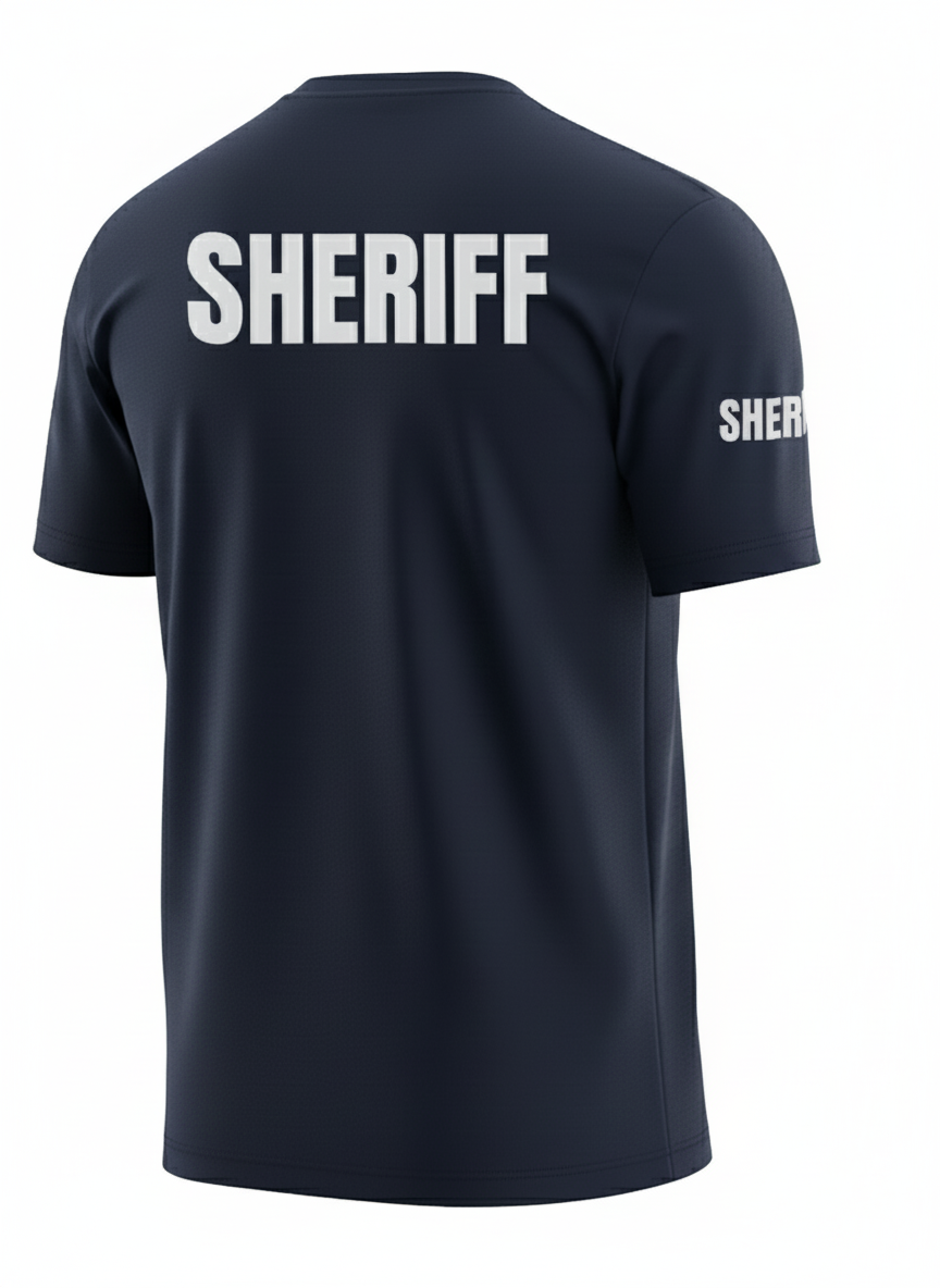 Navy Blue Sheriff Men's Shirt - Short Sleeve (Gray)