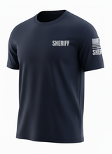 Navy Blue Sheriff Men's Shirt - Short Sleeve (Gray)