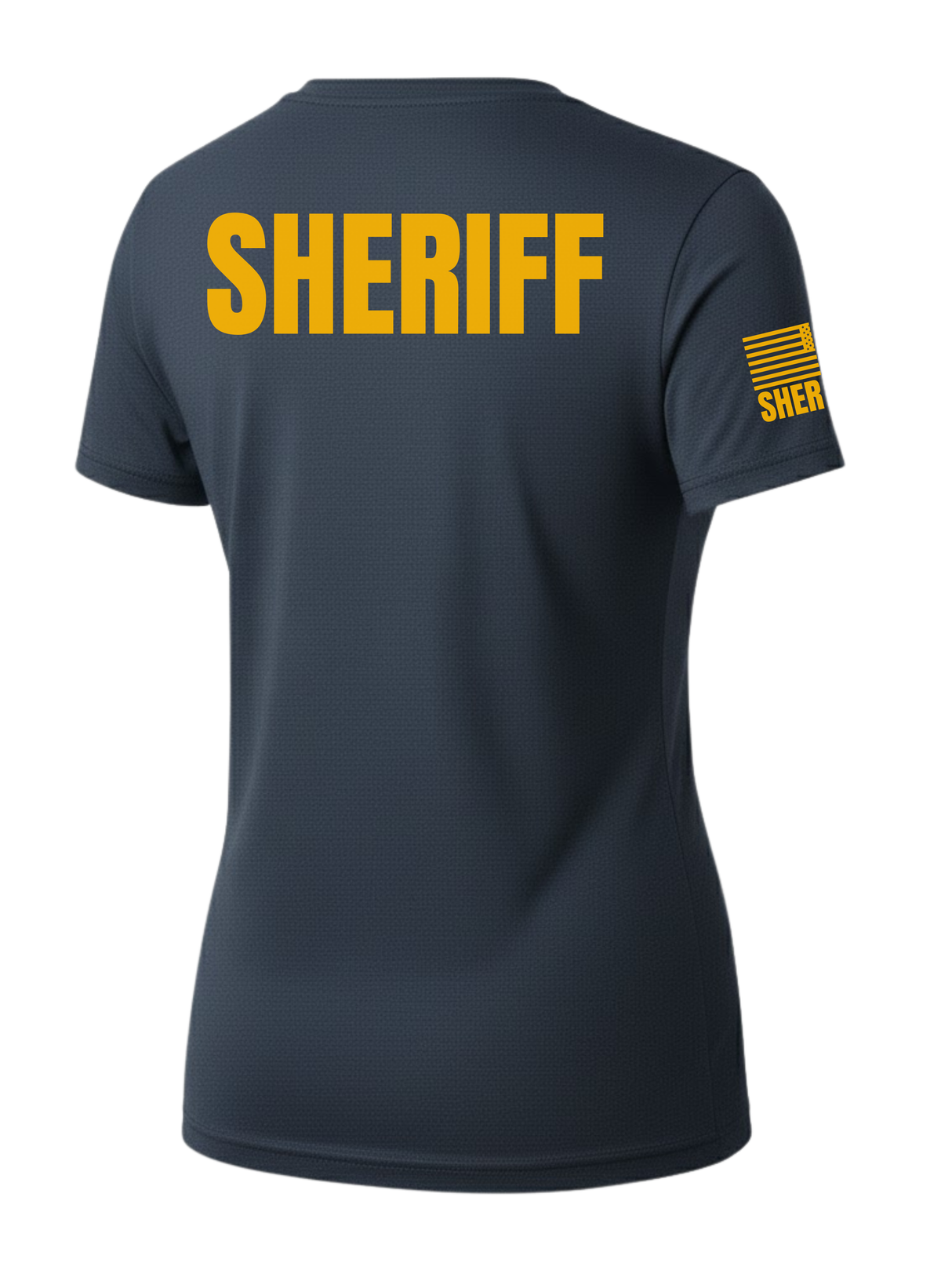 Navy Blue Sheriff Women's Shirt - Short Sleeve (Golden Yellow)