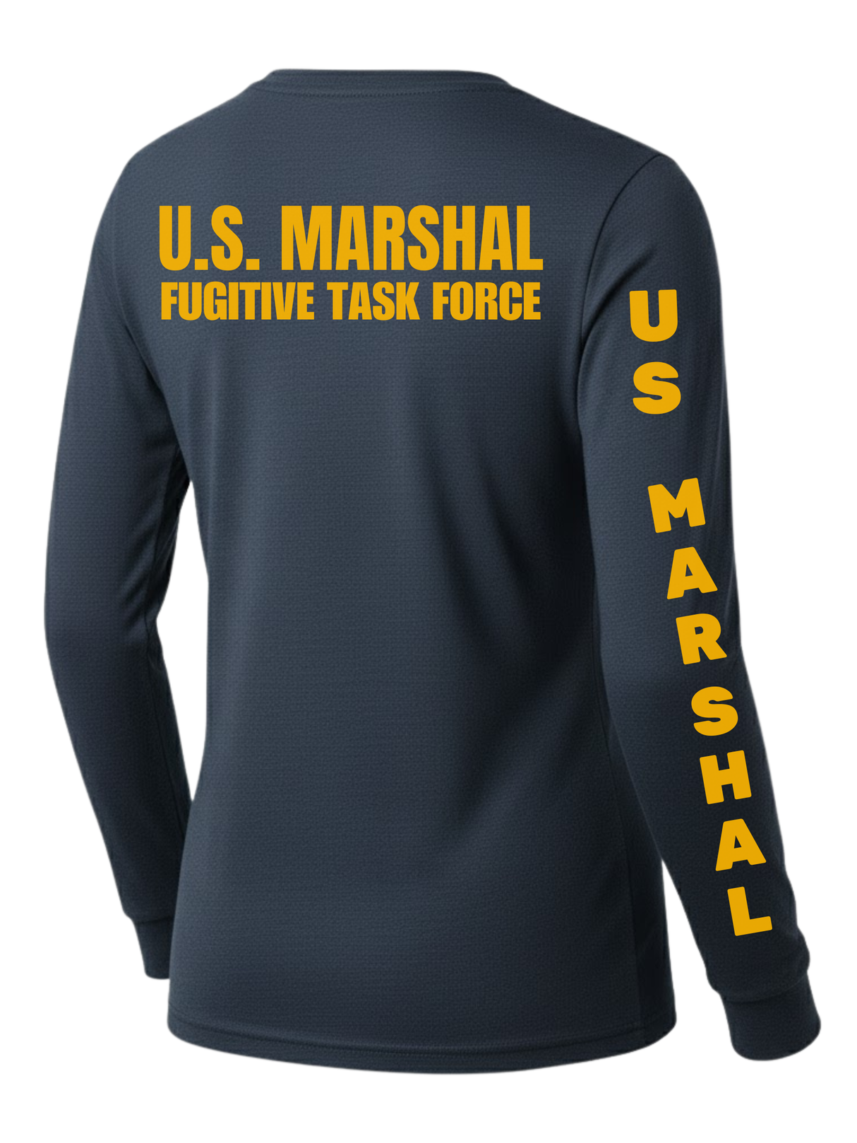 Navy Blue US Marshals Service USMS Women's Shirt - Long Sleeve (Golden Yellow)