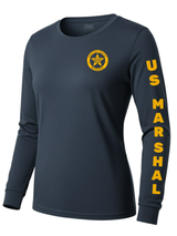 Navy Blue US Marshals Service USMS Women's Shirt - Long Sleeve (Golden Yellow)