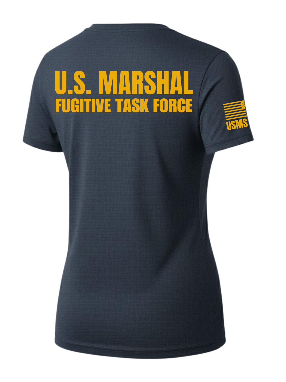 Navy Blue US Marshals Service USMS Women's Shirt - Short Sleeve (Golden Yellow)