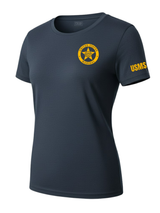 Navy Blue US Marshals Service USMS Women's Shirt - Short Sleeve (Golden Yellow)