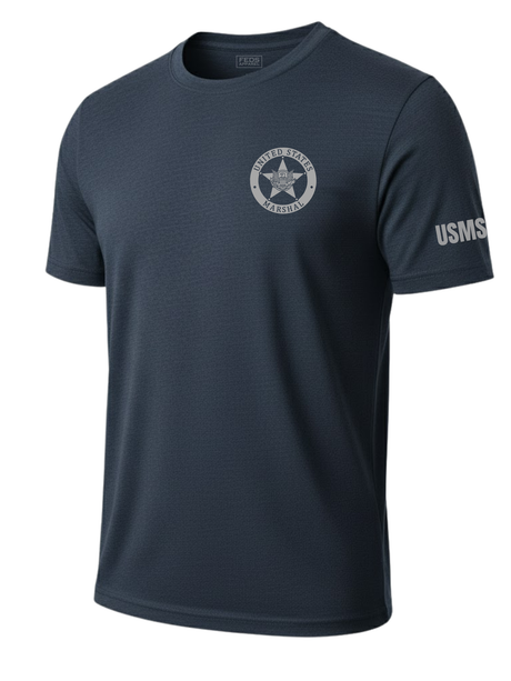 Navy Blue US Marshals Service USMS Men's Shirt - Short Sleeve (Gray)