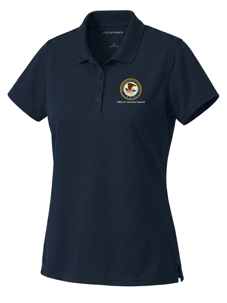 Office of The Attorney General (OAG) Women's Dri Fit Polo  Navy Blue government employee uniform shirt