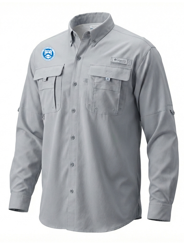 The Office of the Comptroller of the Currency (OCC) Men's Columbia Bahama™ II Button Up Long-Sleeve  Cool Grey government employee uniform shirt