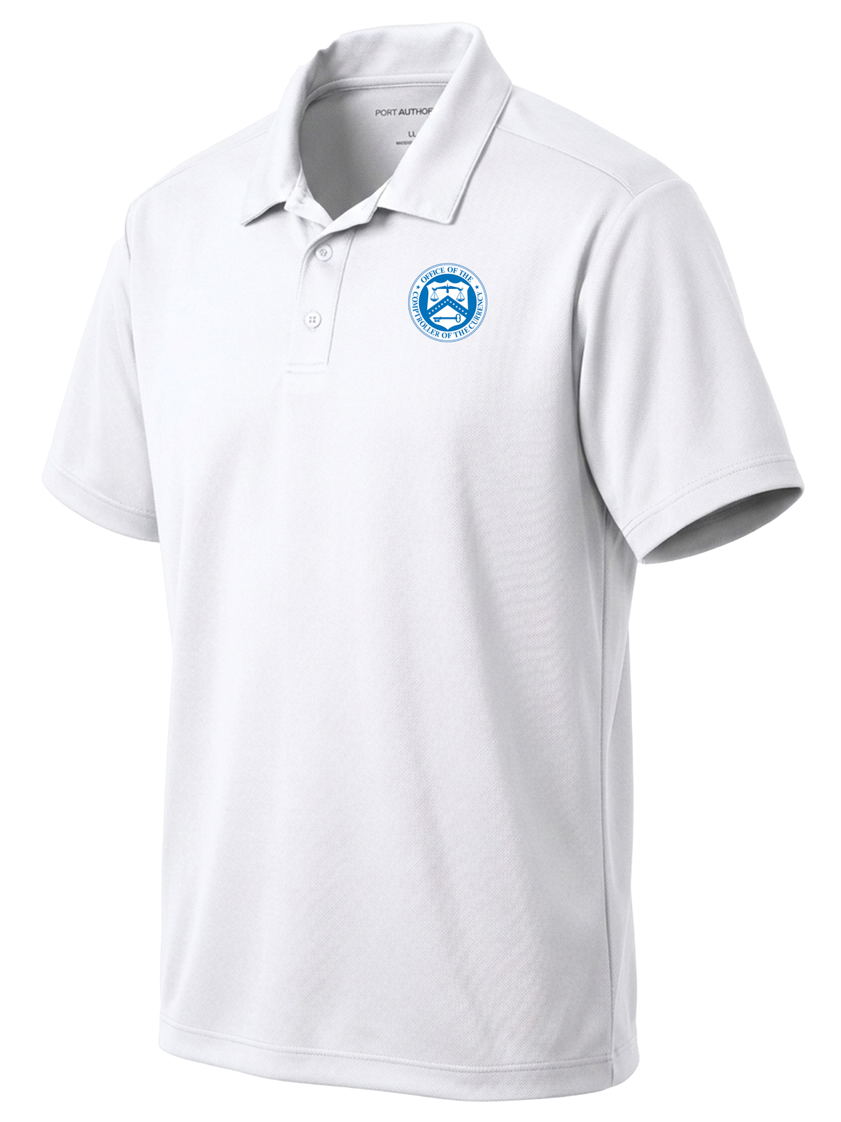 The Office of the Comptroller of the Currency (OCC) Men's Dri Fit Polo  White government employee uniform shirt