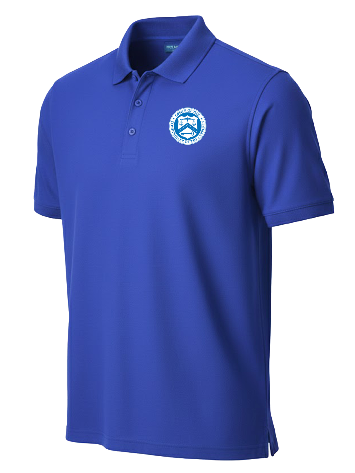 The Office of the Comptroller of the Currency (OCC) Men's Polo  Royal Blue government employee uniform shirt