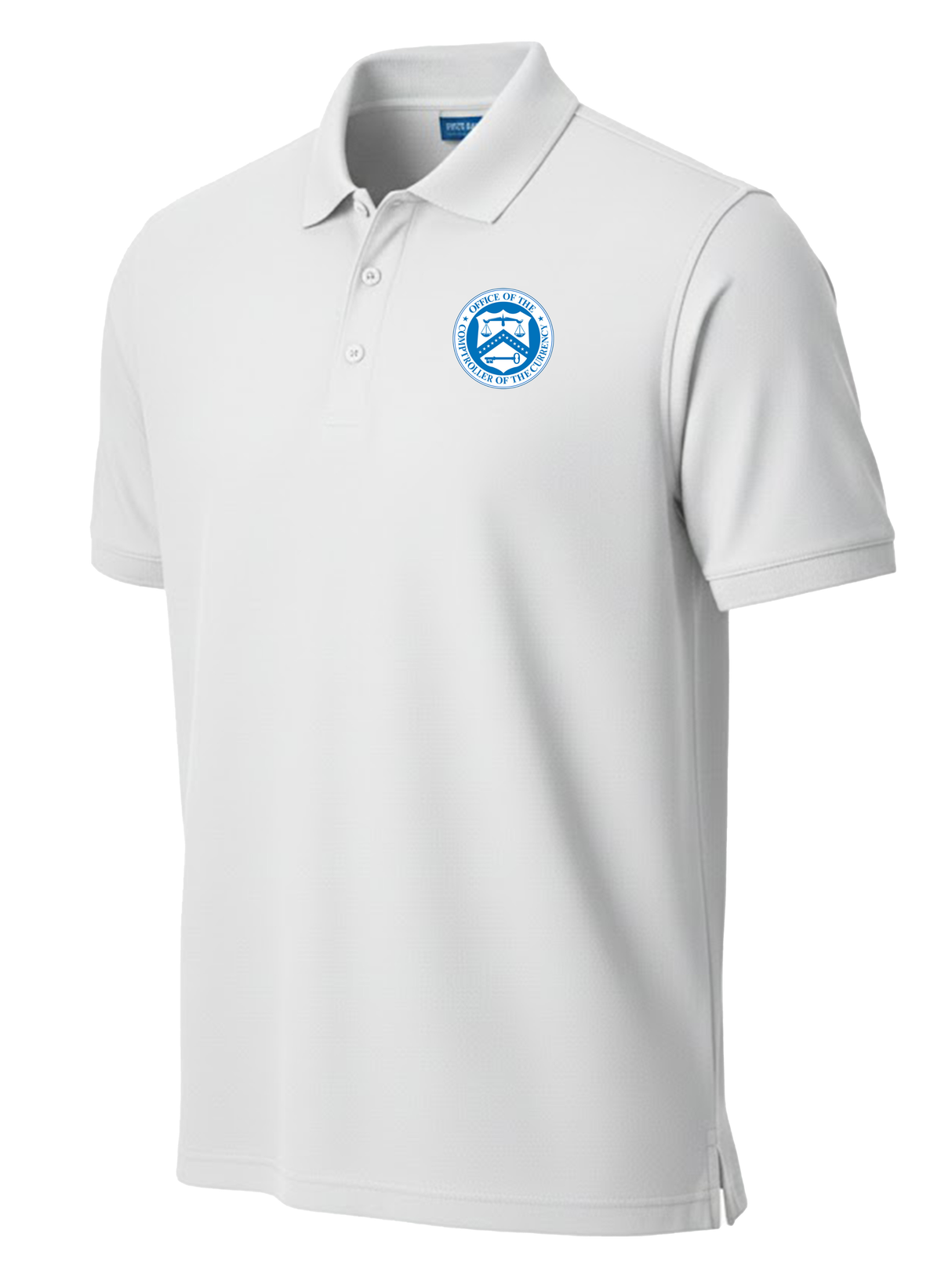 The Office of the Comptroller of the Currency (OCC) Men's Polo  White government employee uniform shirt