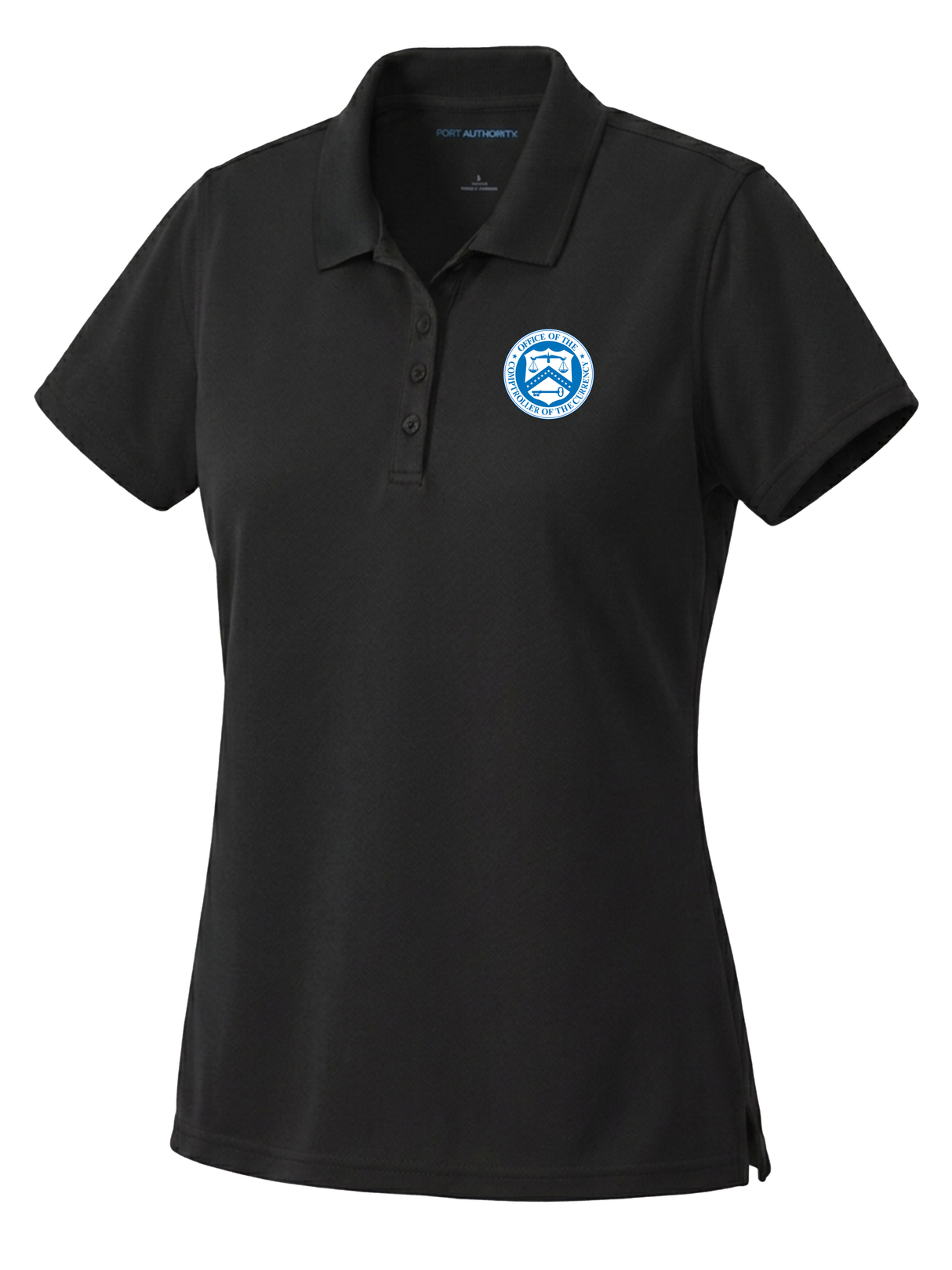 The Office of the Comptroller of the Currency (OCC) Women's Dri Fit Polo  Black government employee uniform shirt