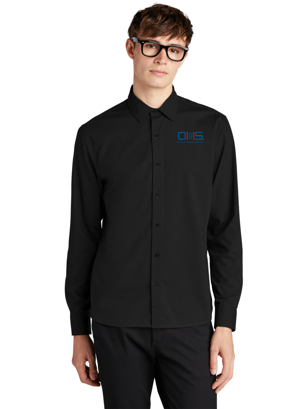 OHS Logo - Long Sleeve Stretch Woven Shirt