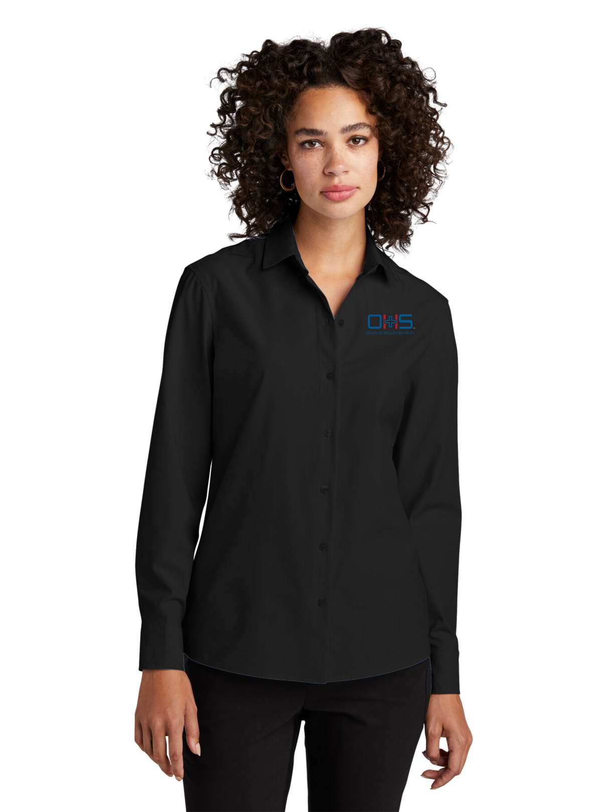 OHS Logo - Women’s Long Sleeve Stretch Woven Shirt