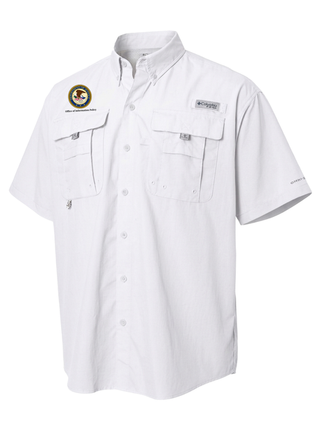 Office of Information Policy (OIP) Men's Columbia Bahama™ II Button Up Short Sleeve  White government employee uniform shirt