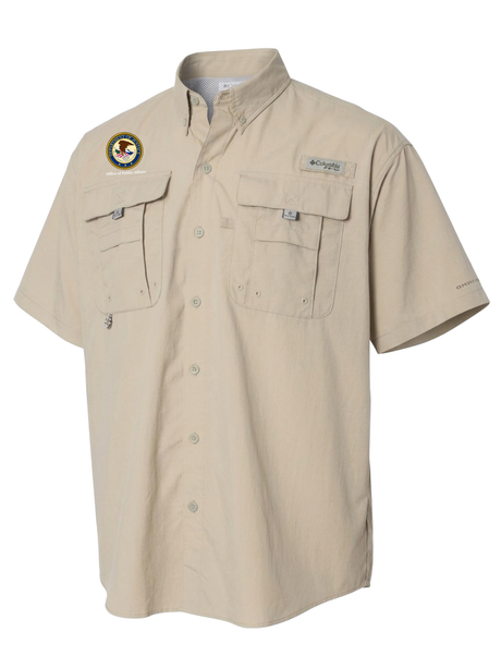 Office of Public Affairs (OPA) Men's Columbia Bahama™ II Button Up Short Sleeve  Sand government employee uniform shirt