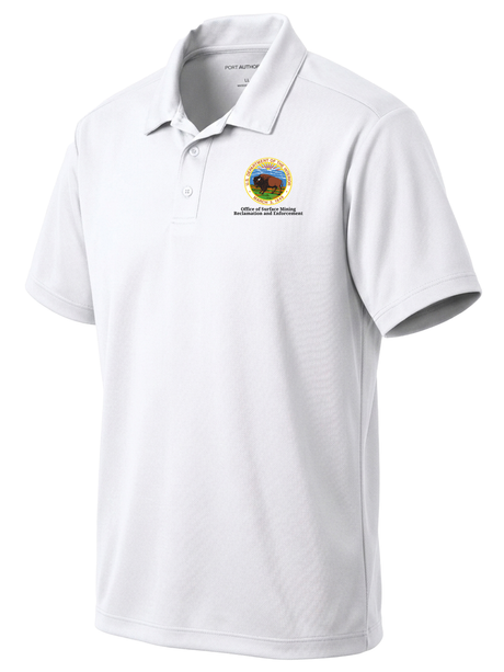 Office of Surface Mining Reclamation and Enforcement (OSMRE) Men's Dri Fit Polo  White government employee uniform shirt