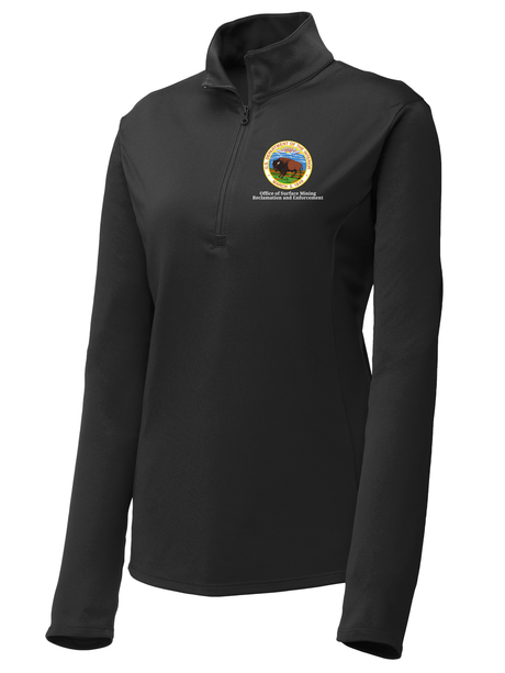Office of Surface Mining Reclamation and Enforcement (OSMRE) Women's Lightweight Dri Fit 1/4 Zip  Black government employee uniform shirt