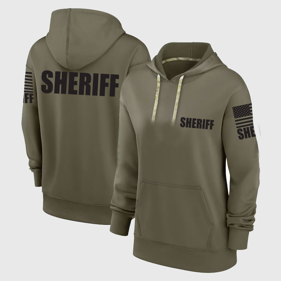 Drab Green Sheriff Hoodie - Sheriff Hoodie (Black)