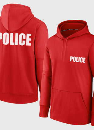 Red Police Hoodie - Police Hoodie (White)