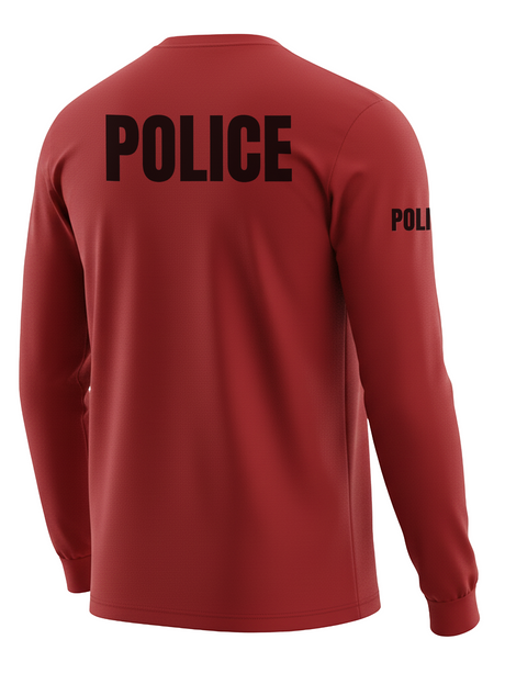 Red Police Men's Shirt - Long Sleeve (Black)