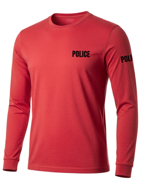 Red Police Men's Shirt - Long Sleeve (Black)