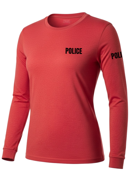 Red Police Women's Shirt - Long Sleeve (Black)