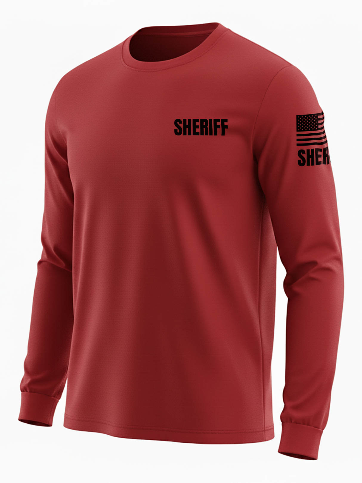 Red Sheriff Men's Shirt - Long Sleeve (Black)1
